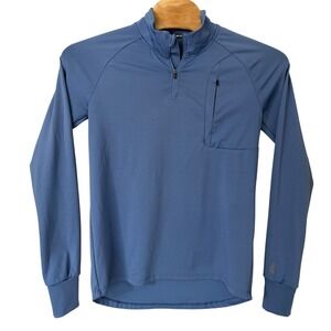 ASOS 4505 Men's Blue Long Sleeve 1/4 Zip Activewear Top Thumbholes Size Large